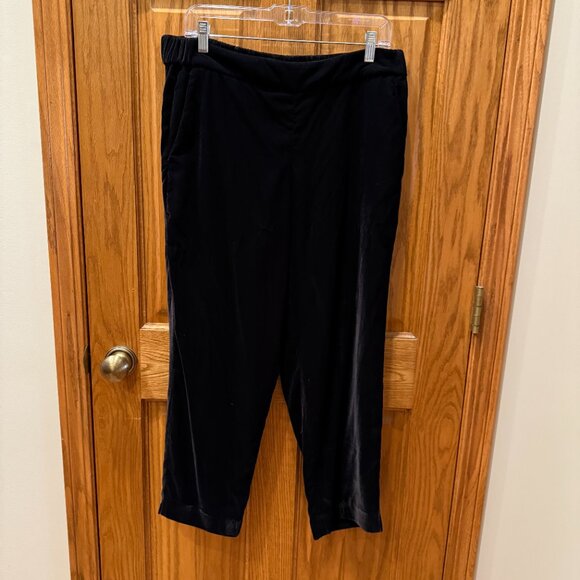 J Crew Easy pant in velvet, BLACK Size: 14 - Picture 3 of 7